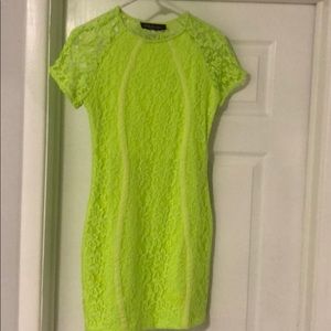 House of CB Alice Neon Green Lace Dress